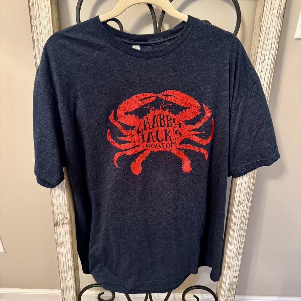 Crabby Jack’s Boston Red Crab Graphic T-Shirt Next Level Navy XXL